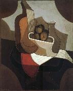 Juan Gris, the red blanket  on the table